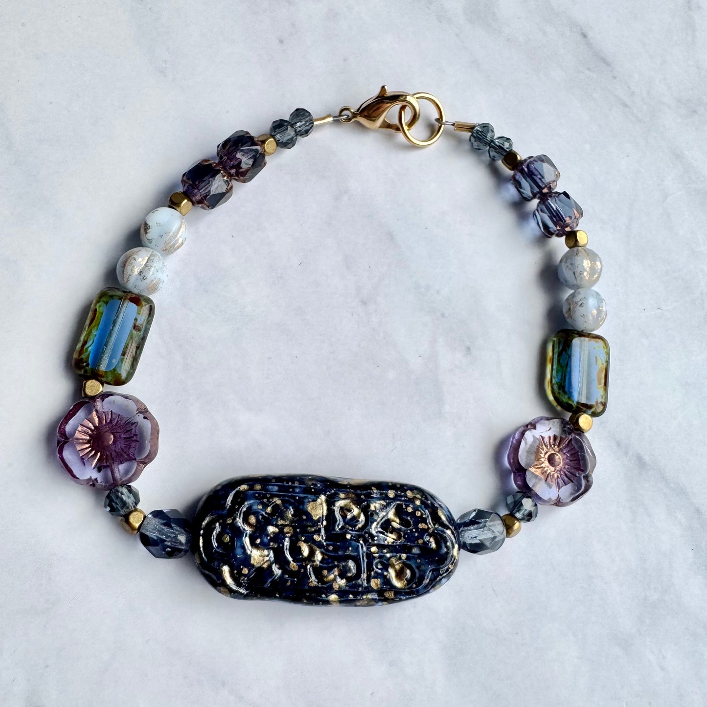 Blue + Purple Glass Bracelet