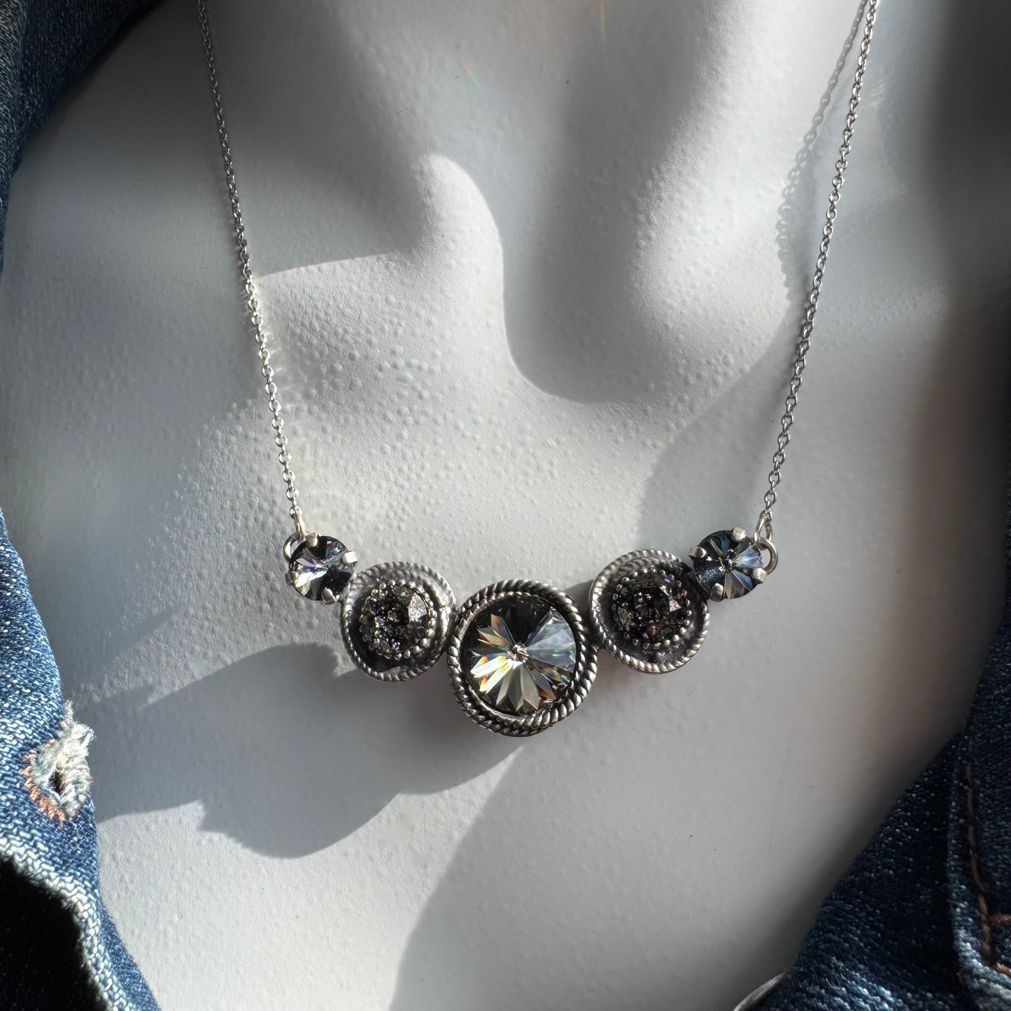 Black Diamond Bar Necklace