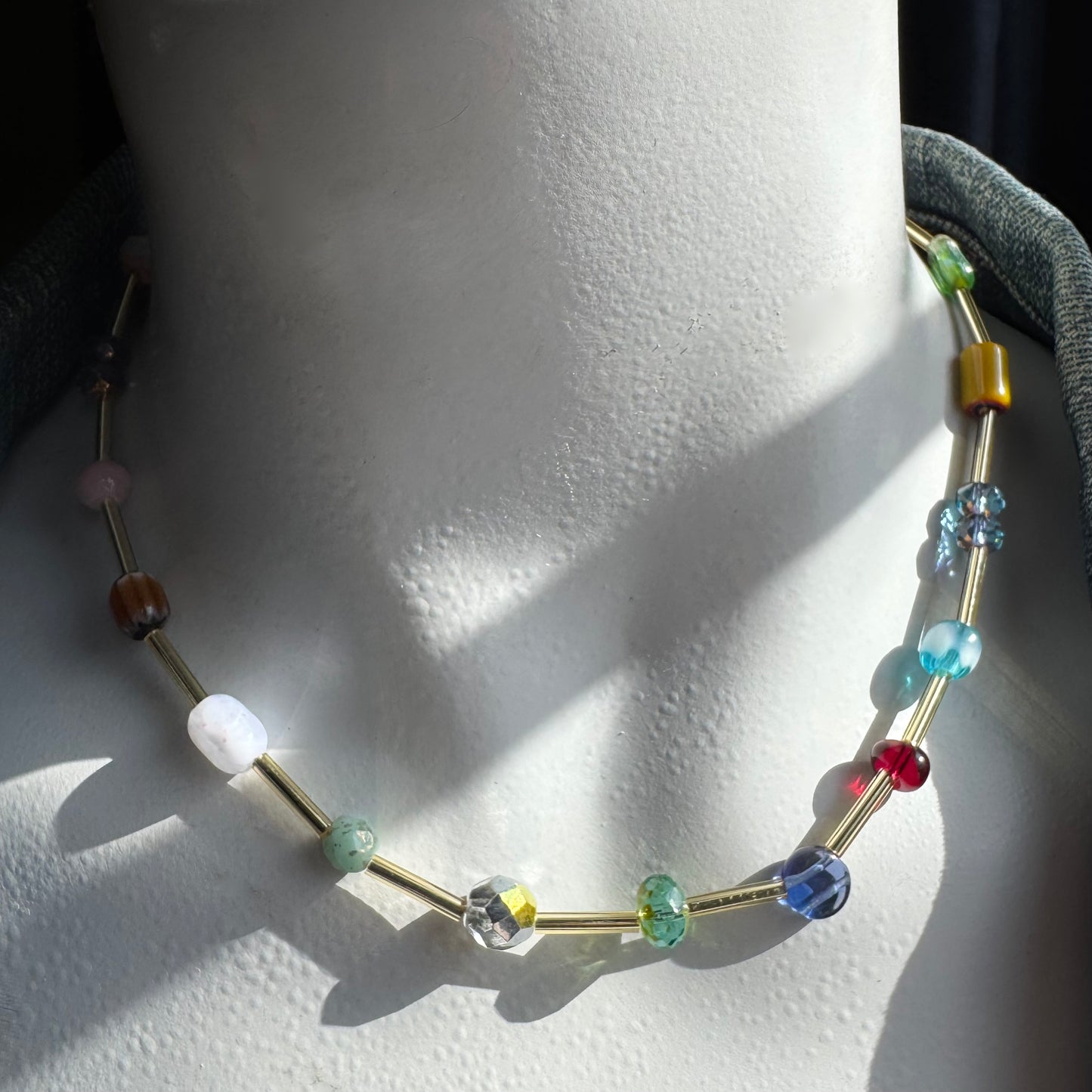 Mixed Up Glass Choker Necklace