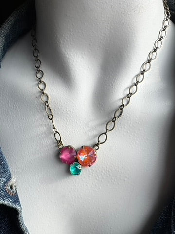 Crystal Mixed Round Necklace
