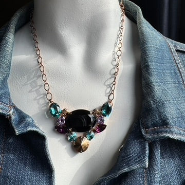 Multicolor Crystal Statement Necklace