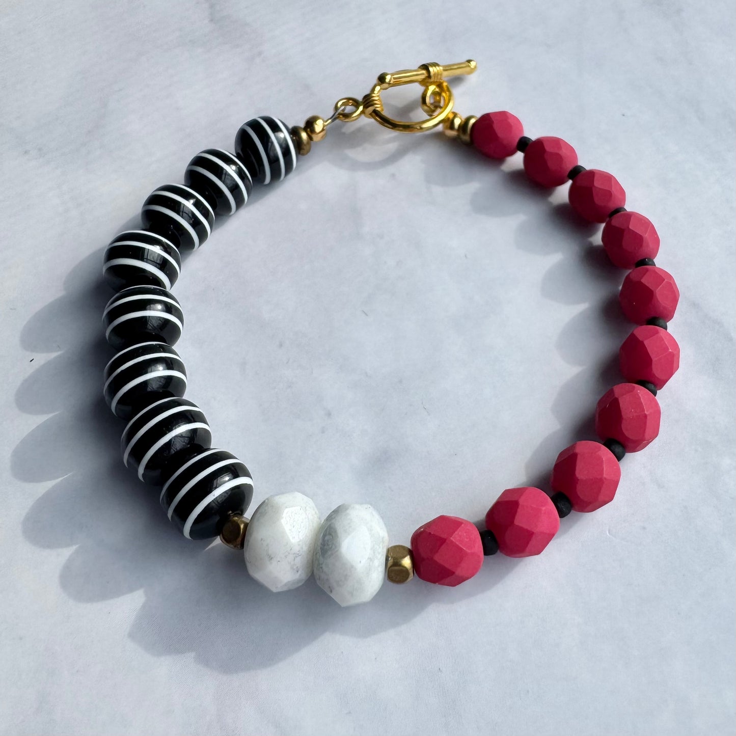 Black + White Glass Bracelet