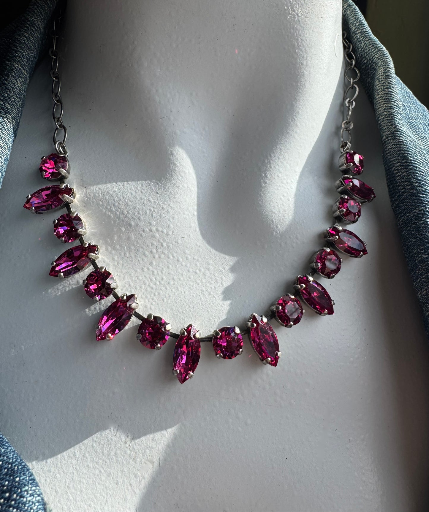 Fuchsia Navette Necklace