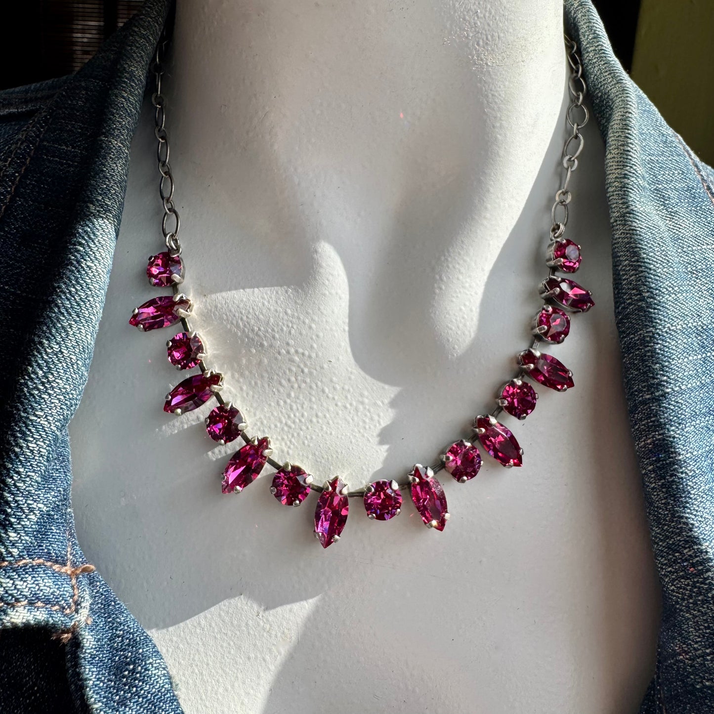 Fuchsia Navette Necklace