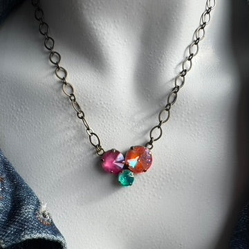 Crystal Mixed Round Necklace