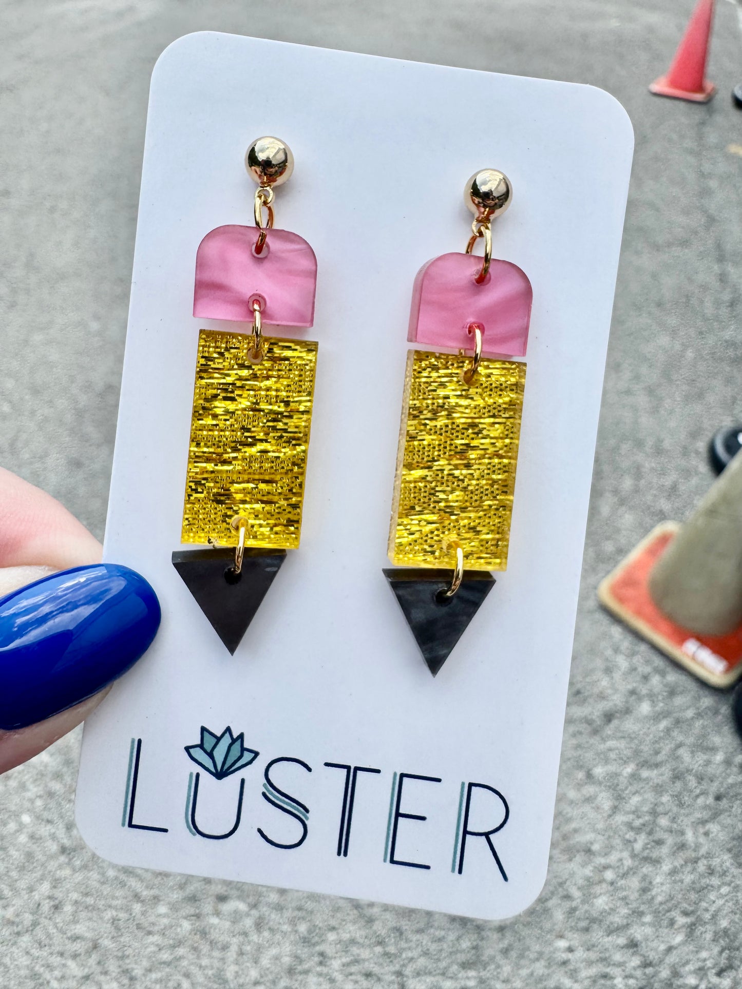 Acrylic Pencil Earrings