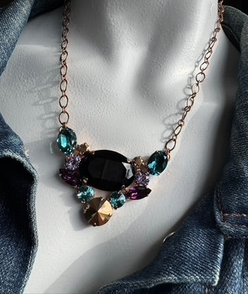 Multicolor Crystal Statement Necklace