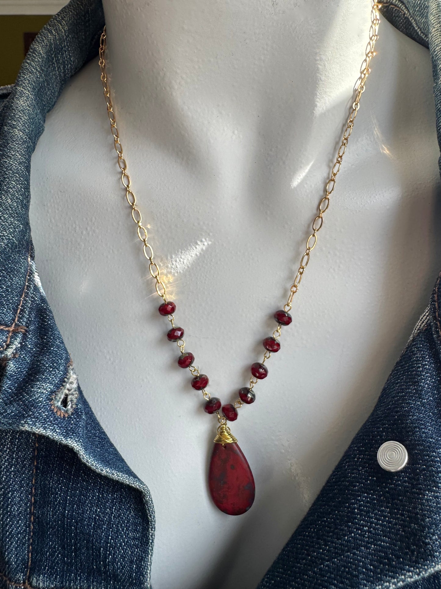 Crimson Pendant Necklace