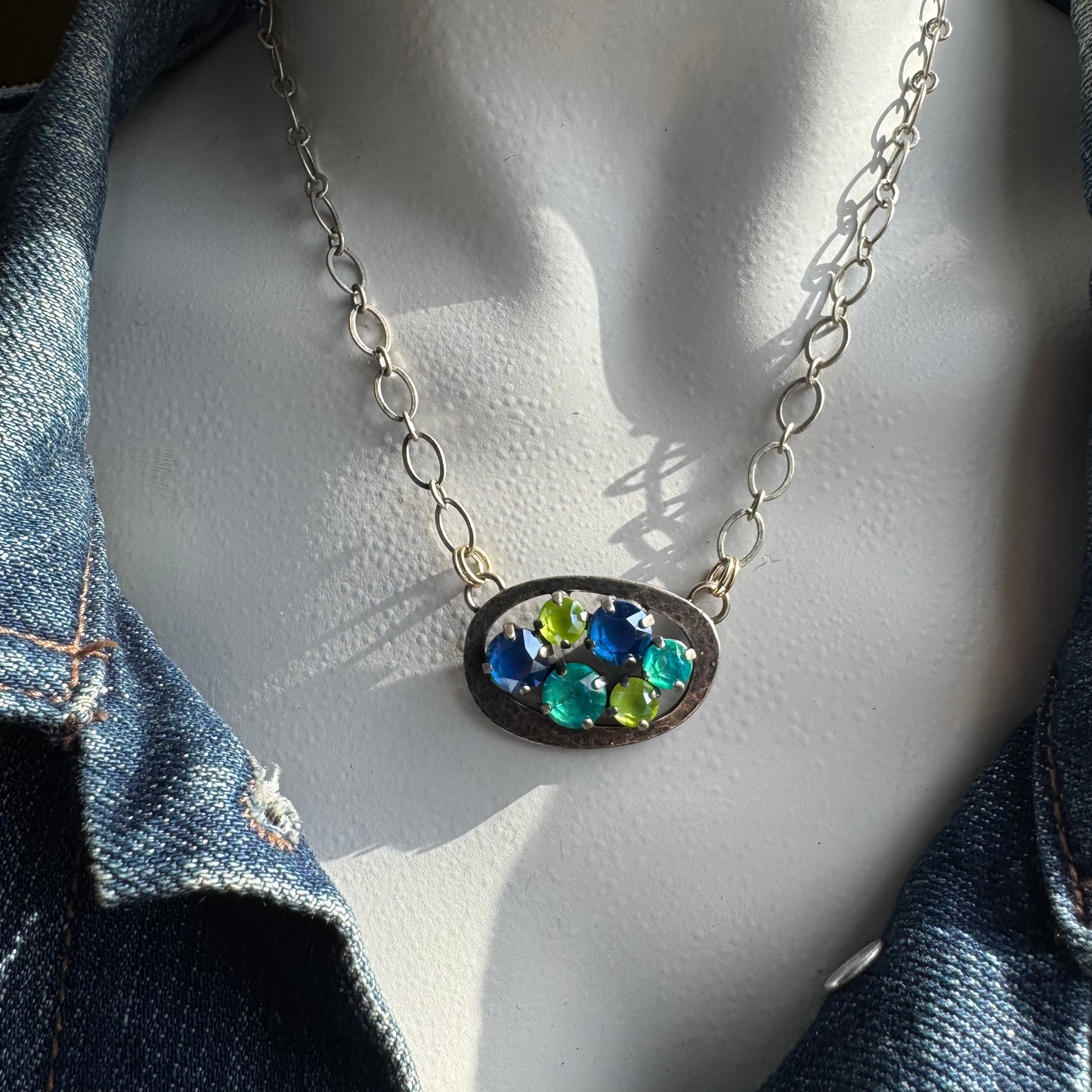 Teal Cloud Necklace