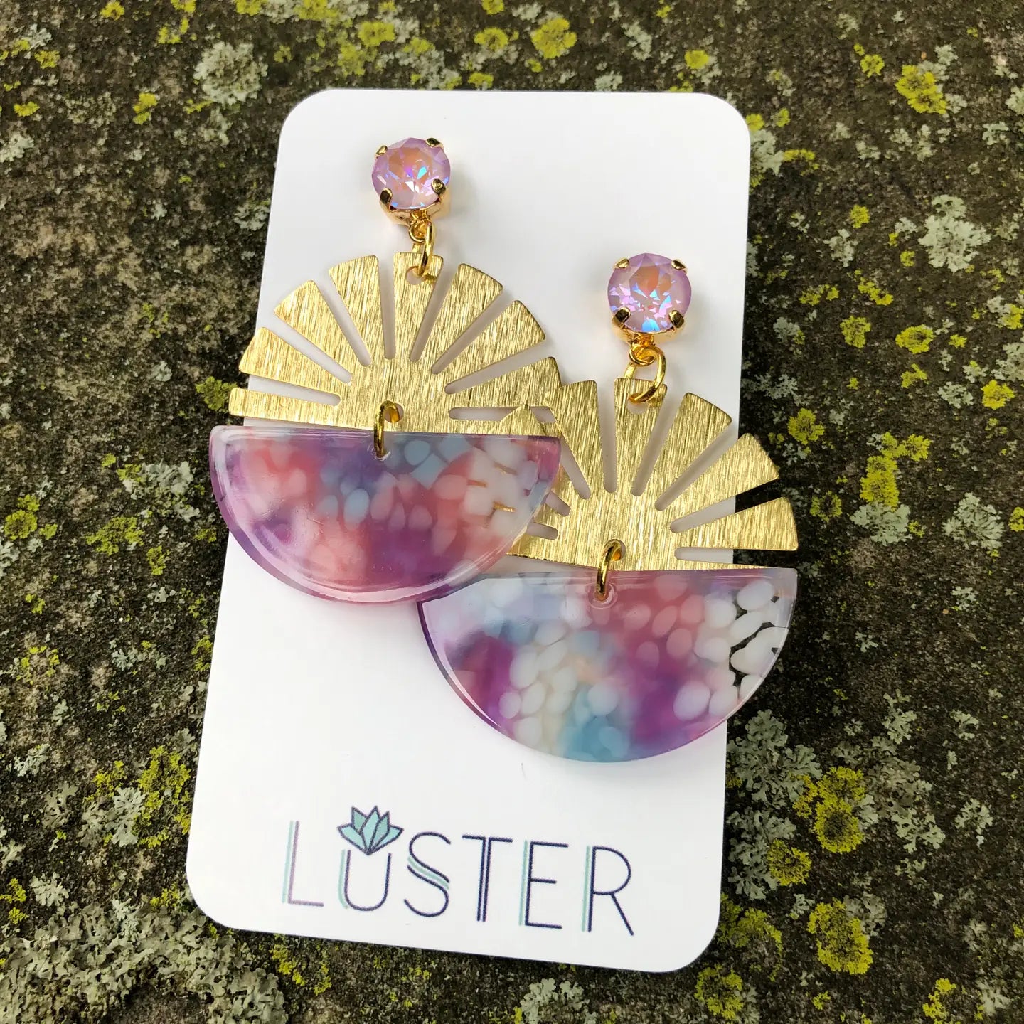 Acrylic + Brass Statement Earrings
