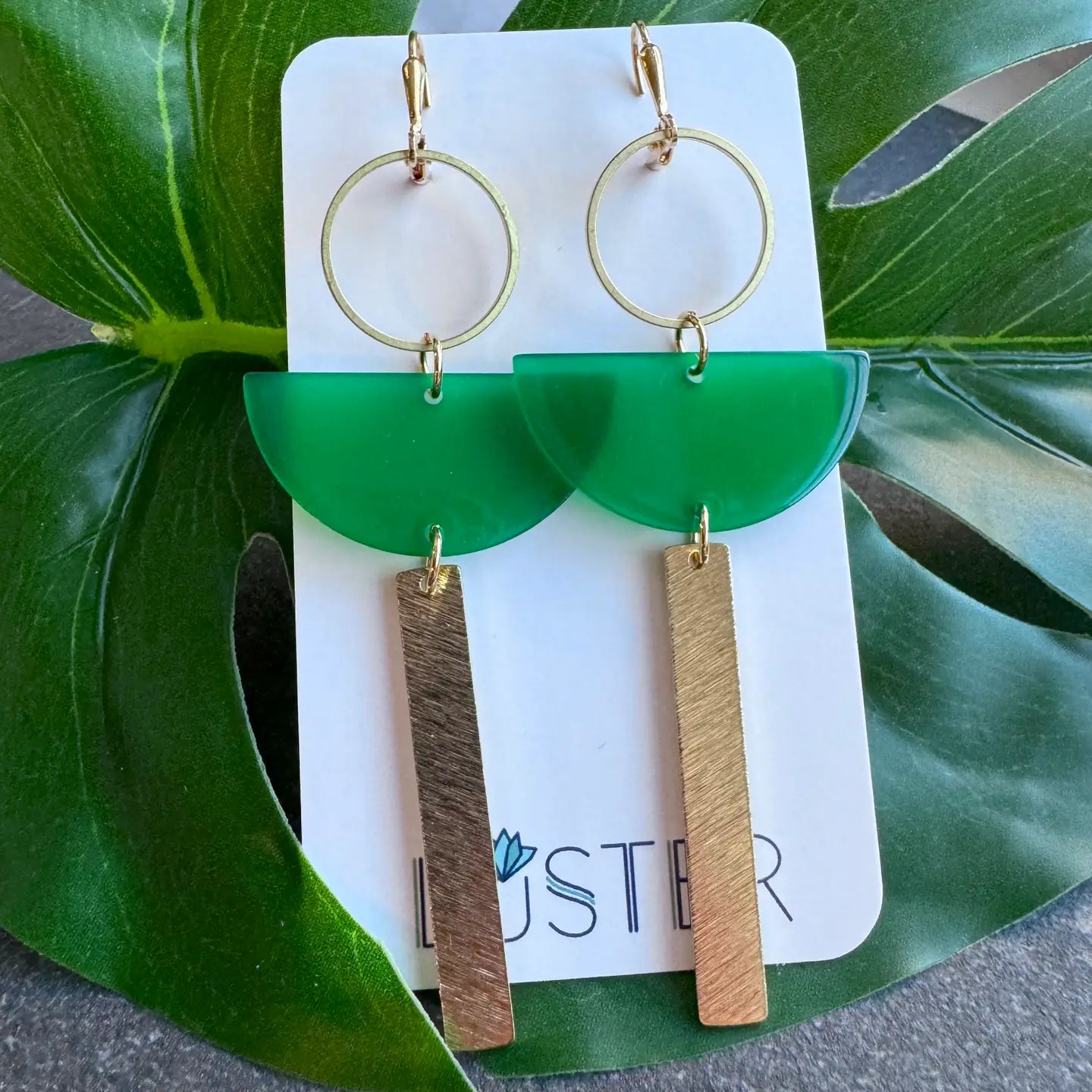 Brass + Acrylic Lightweight Earrings