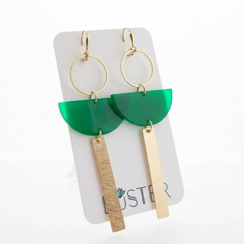Brass + Acrylic Lightweight Earrings