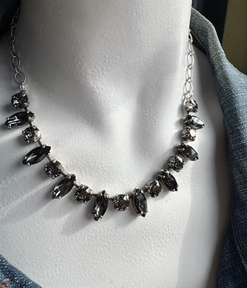 Black Diamond Navette Necklace