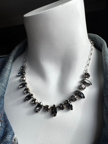Black Diamond Navette Necklace
