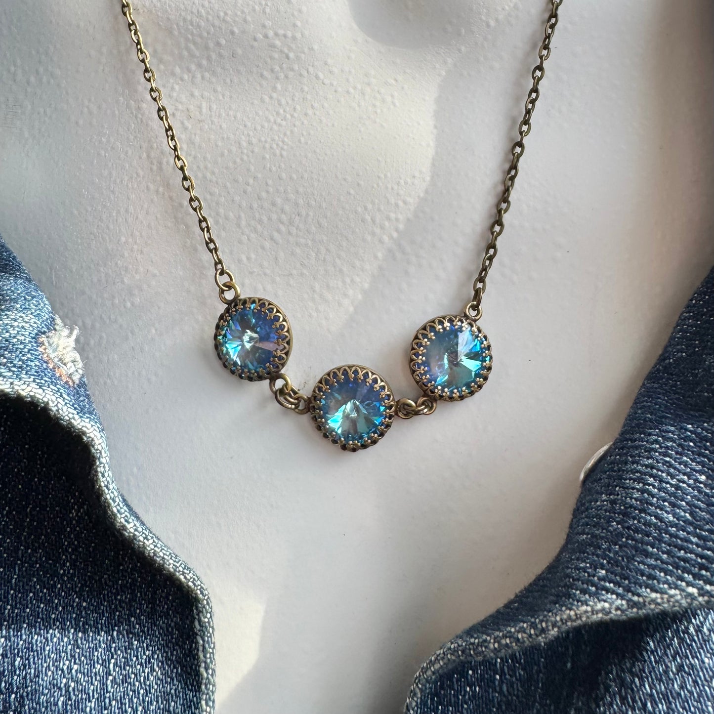 Ocean Blue Rivoli Necklace