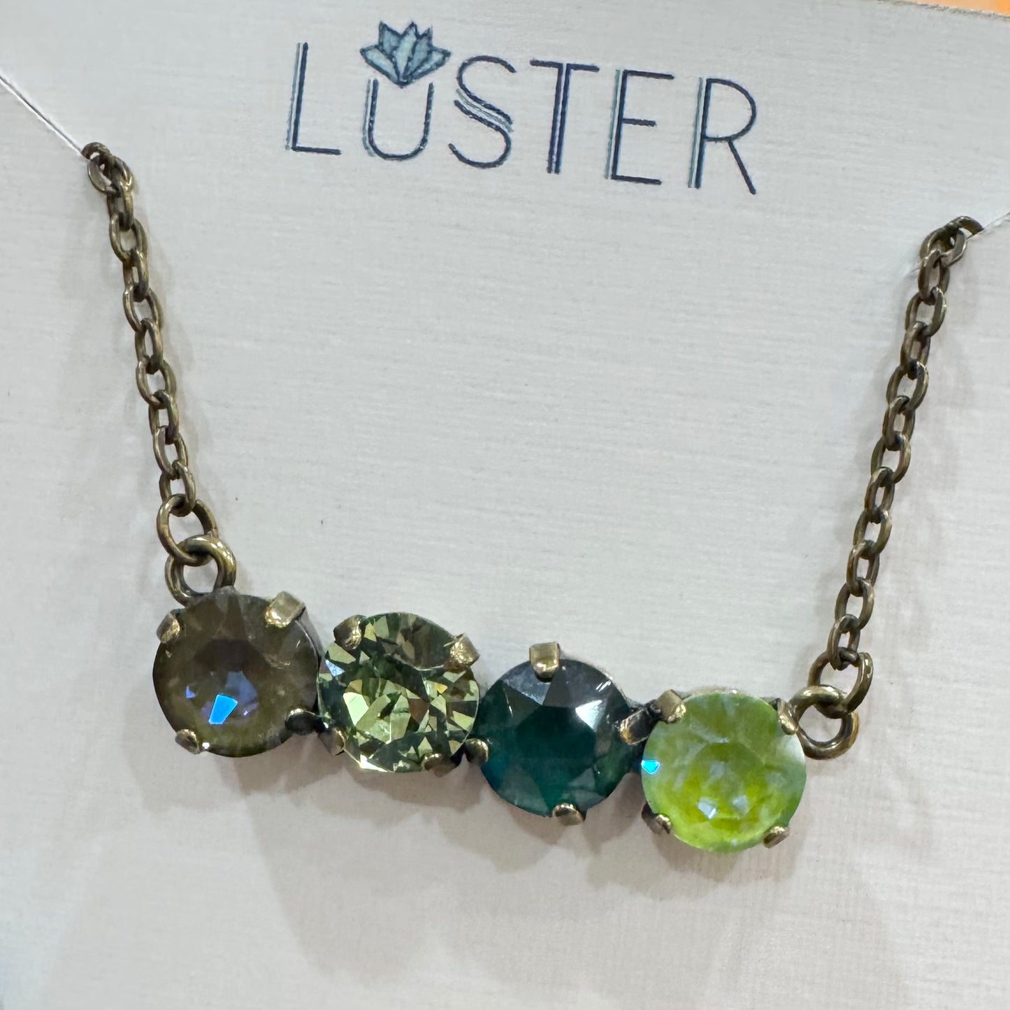 Green Quartet Bar Necklace