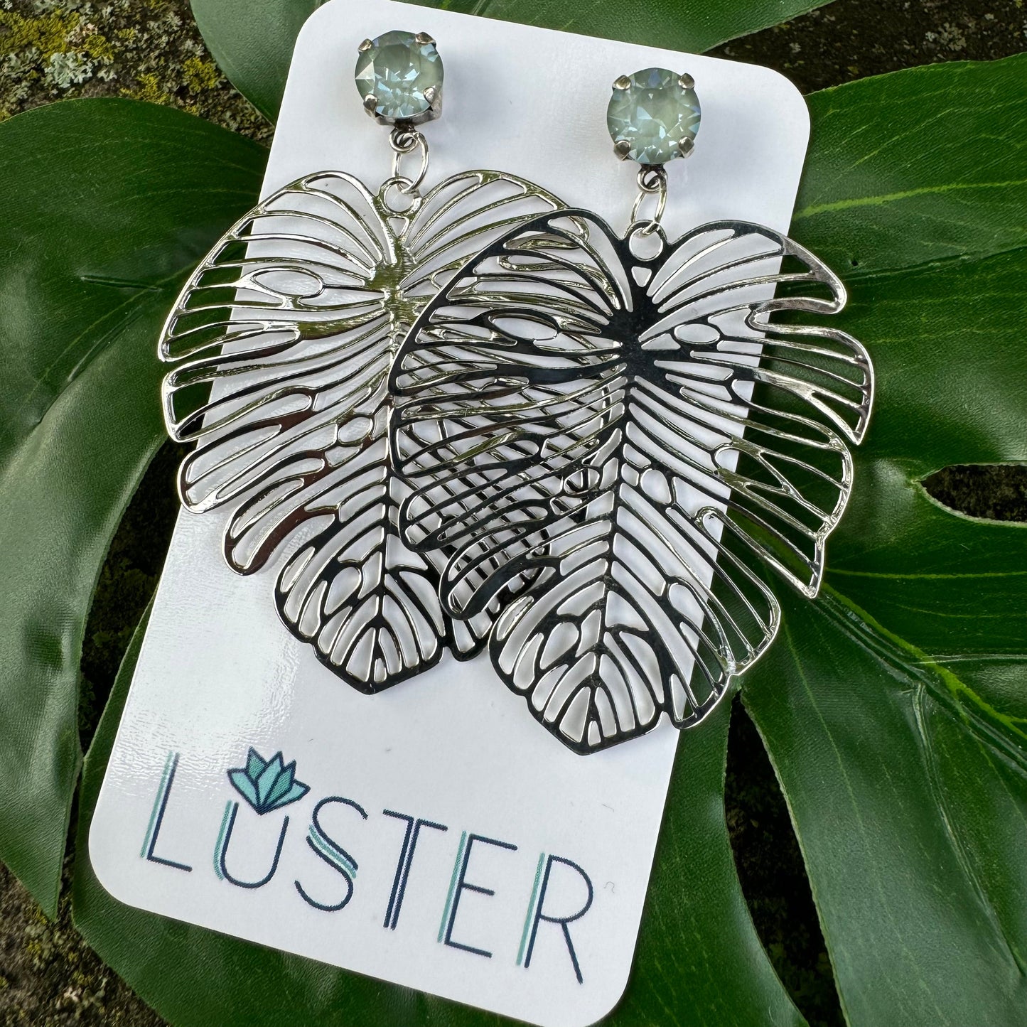Monstera Leaf Lightweight Statement Earrings