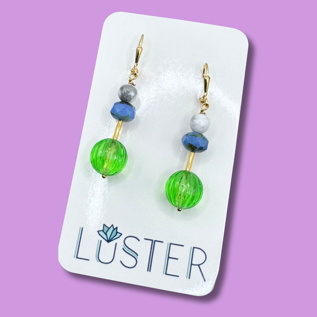 Stone + Glass Earrings