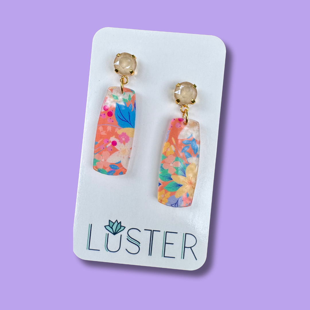 Tropical Floral Acrylic Earrings