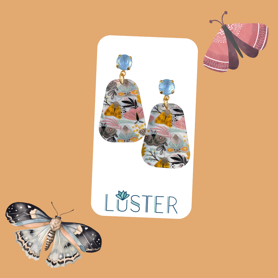 Magical Moth Floral Earrings