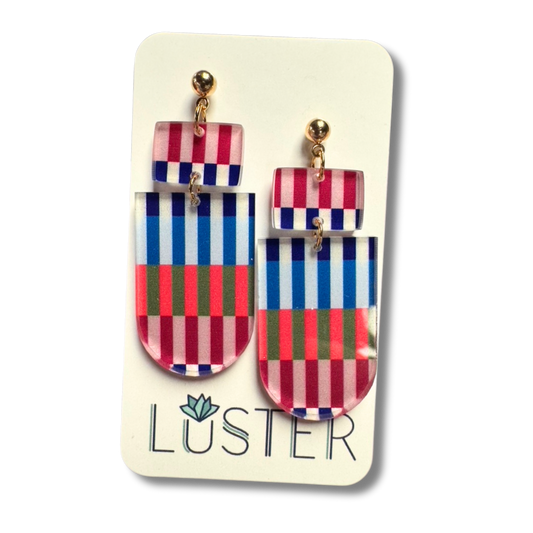 Fun Stripe Statement Earrings