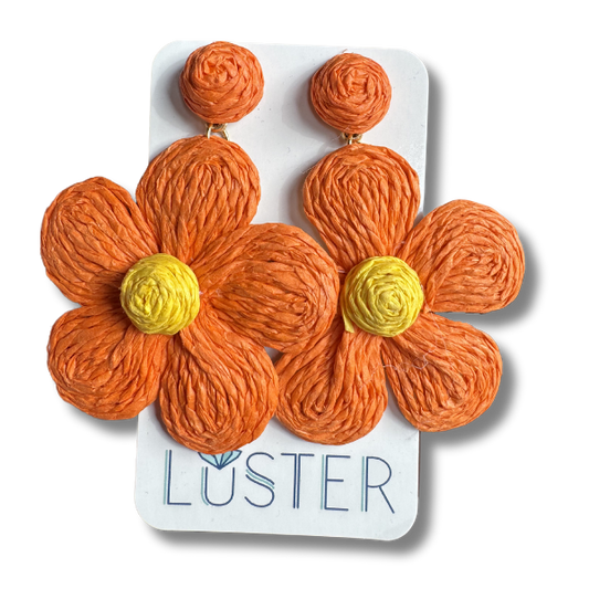 Orange Raffia Flowers