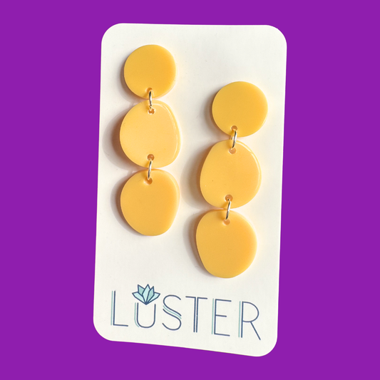 Yellow Trio Dot Earrings