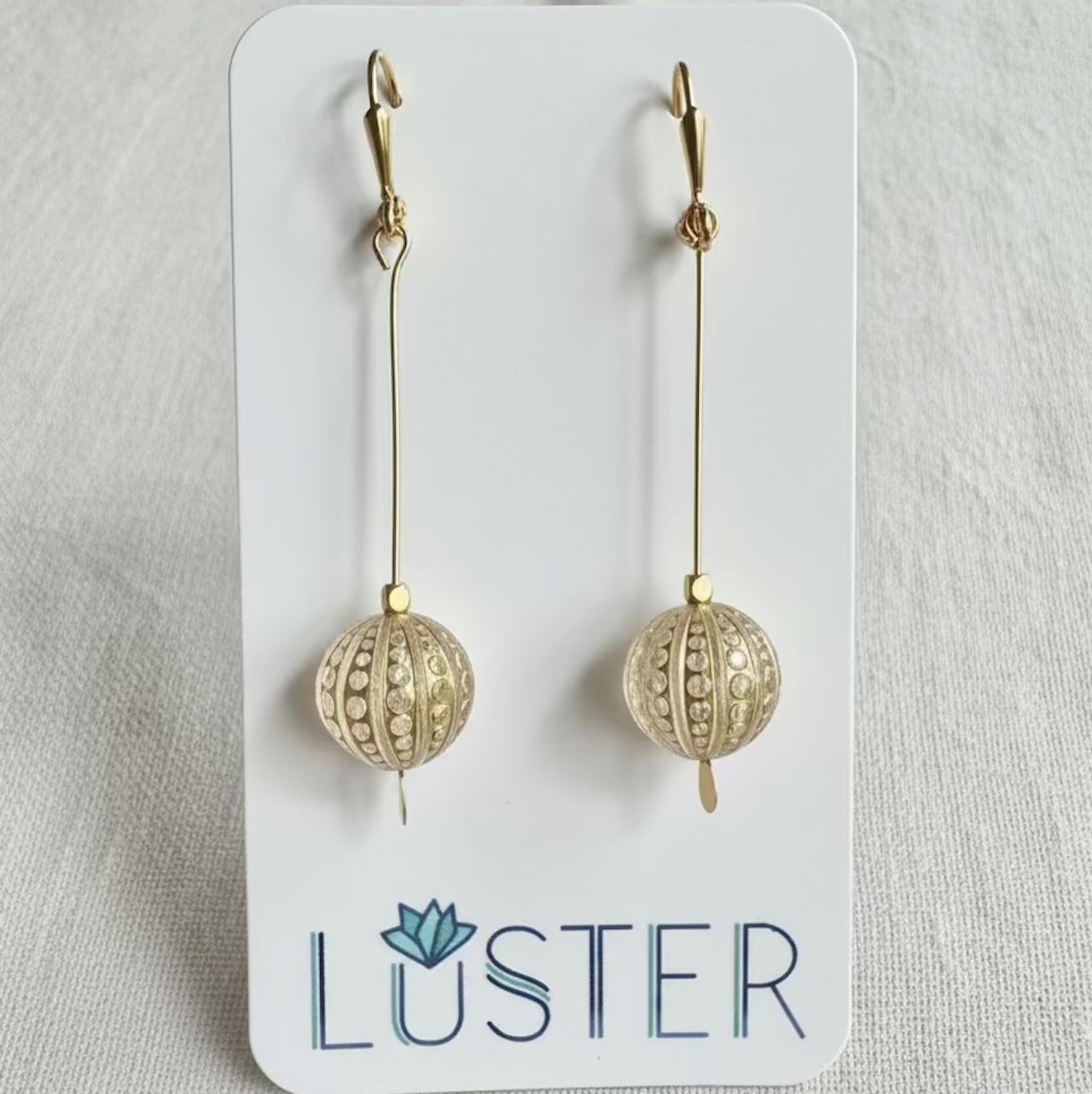 Hobnail Fluted Orb Dangles