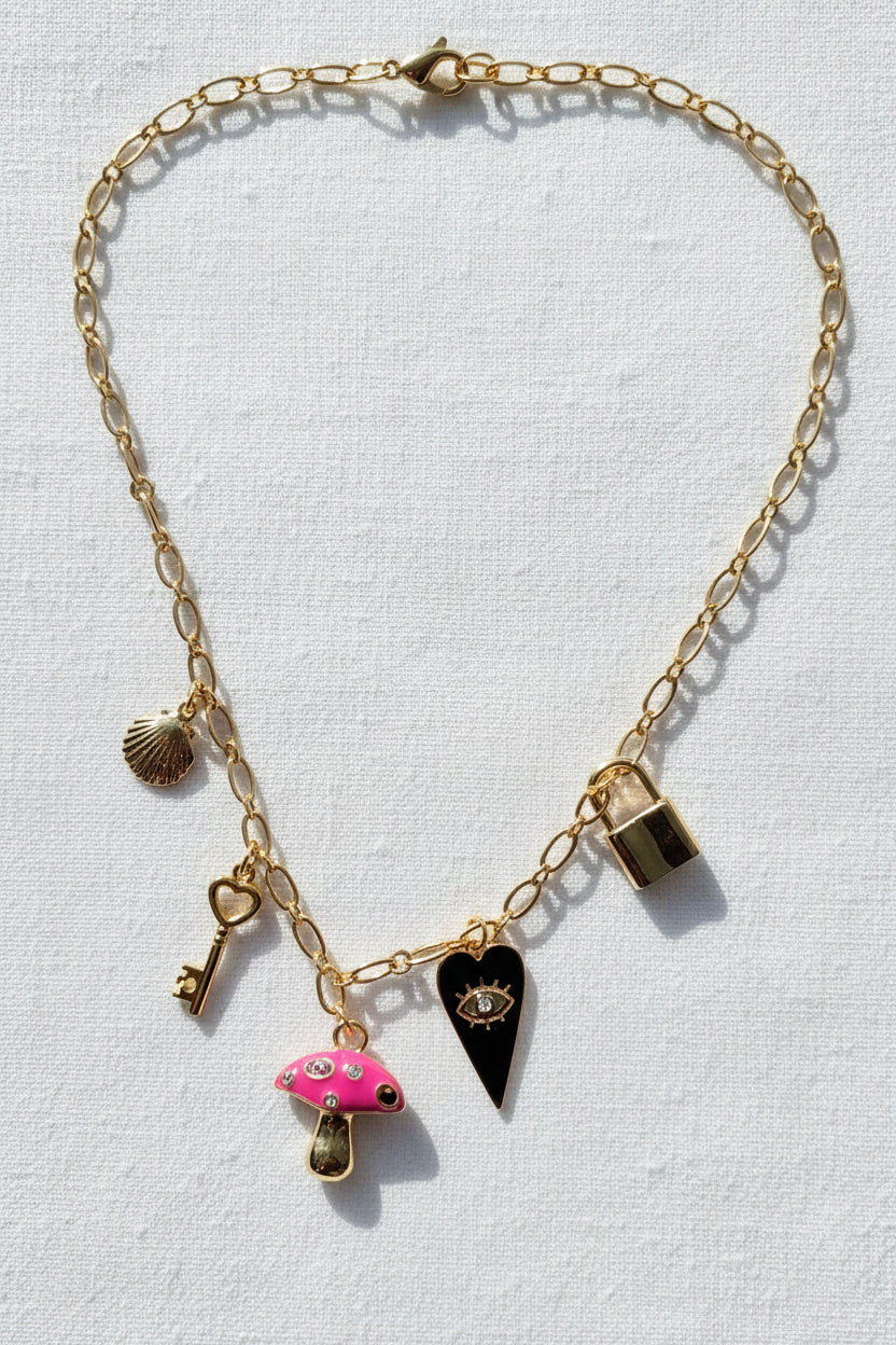 Lock + Key Charm Necklace