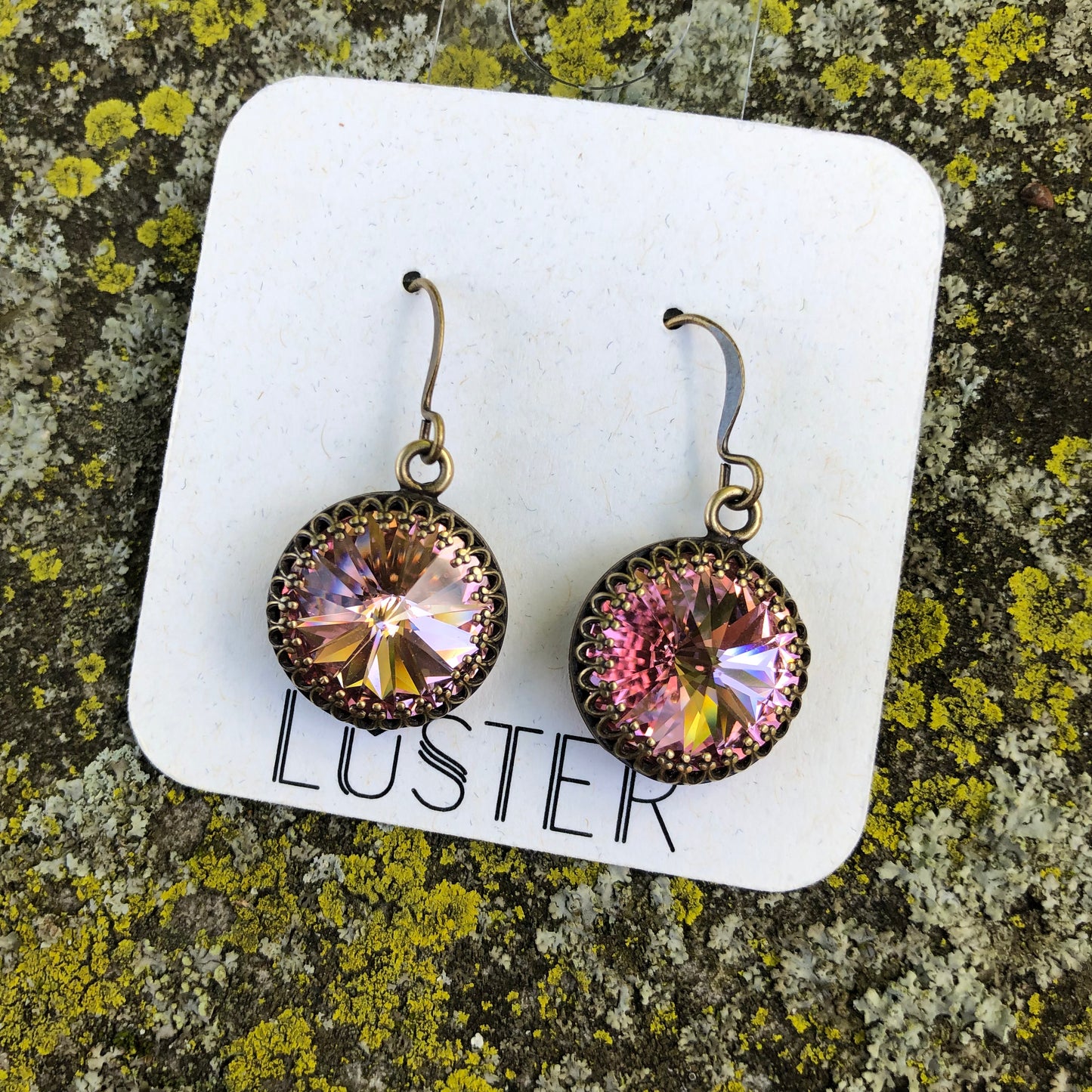 Blush Pink Rivoli Drop Earrings