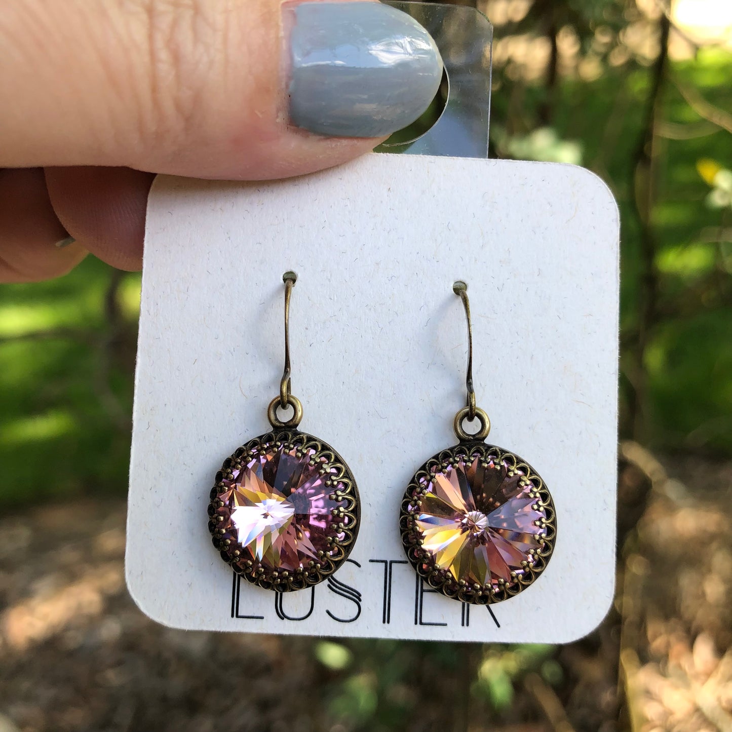 Blush Pink Rivoli Drop Earrings