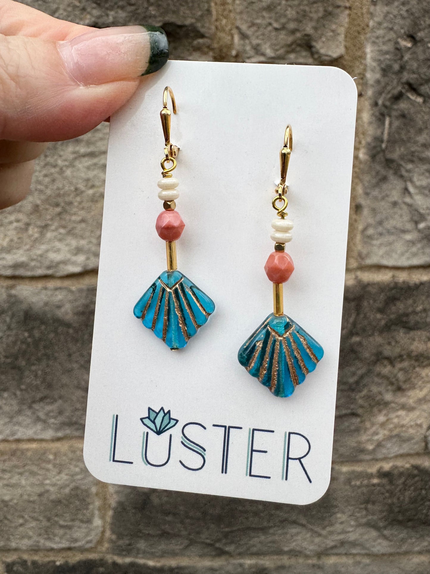 Art Deco Glass Earrings