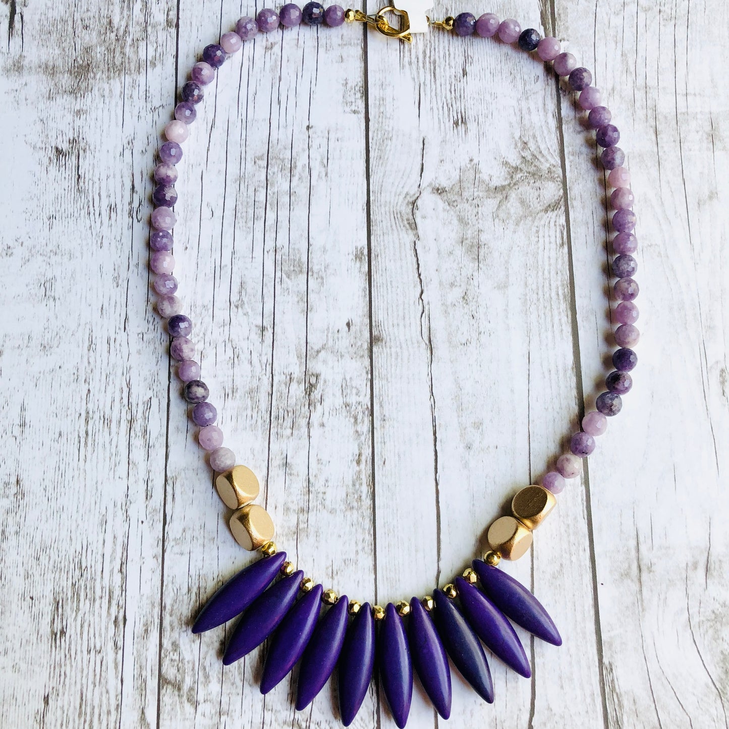 Amethyst Spike Necklace