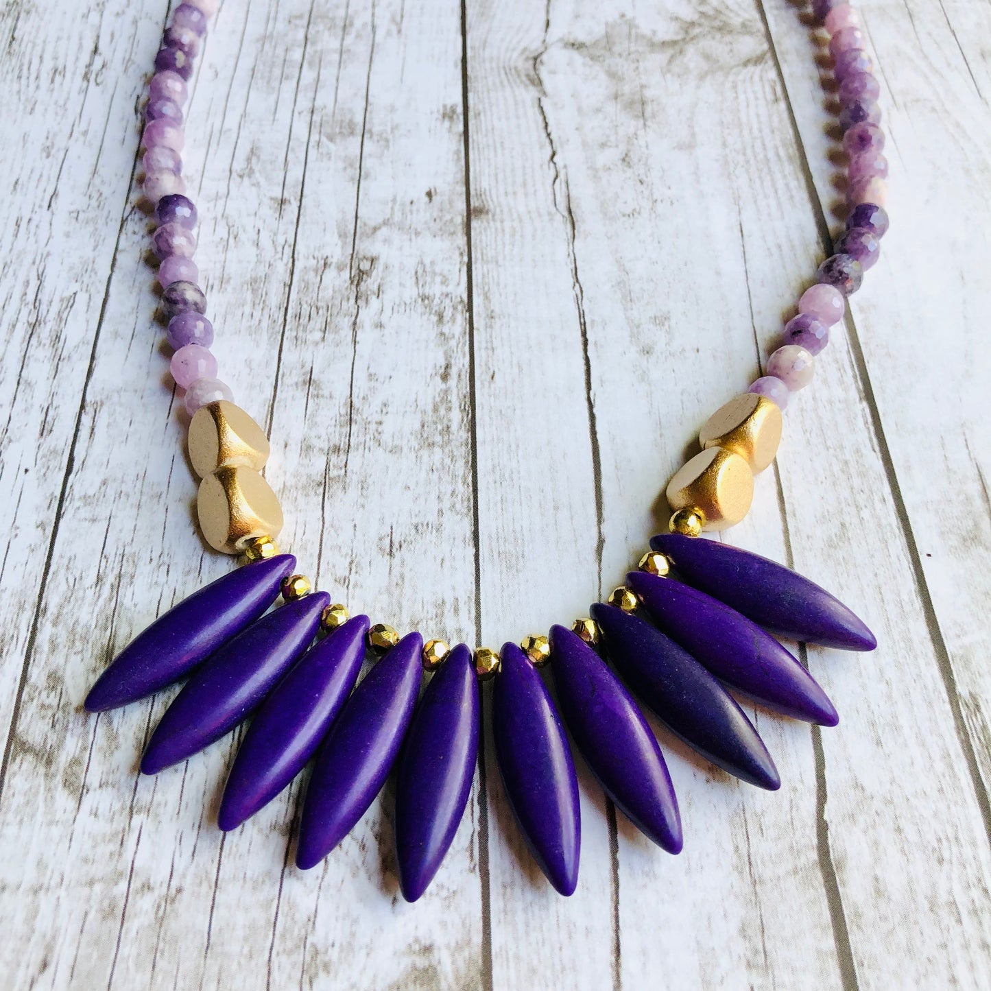 Amethyst Spike Necklace