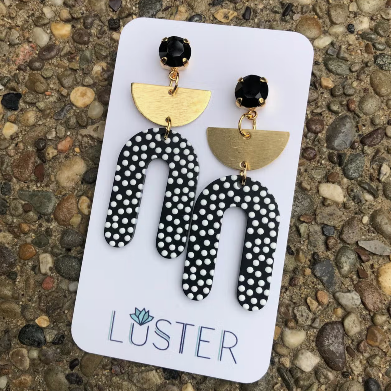 Black U-Drop Earrings
