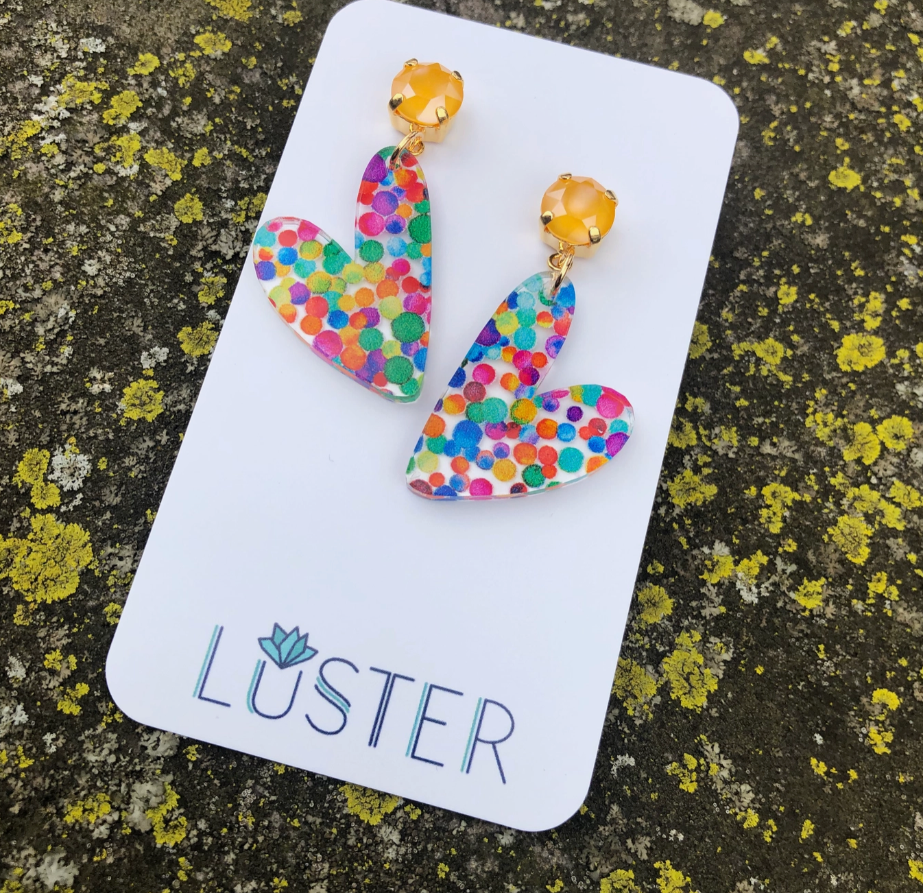 Confetti Heart Drop Earrings