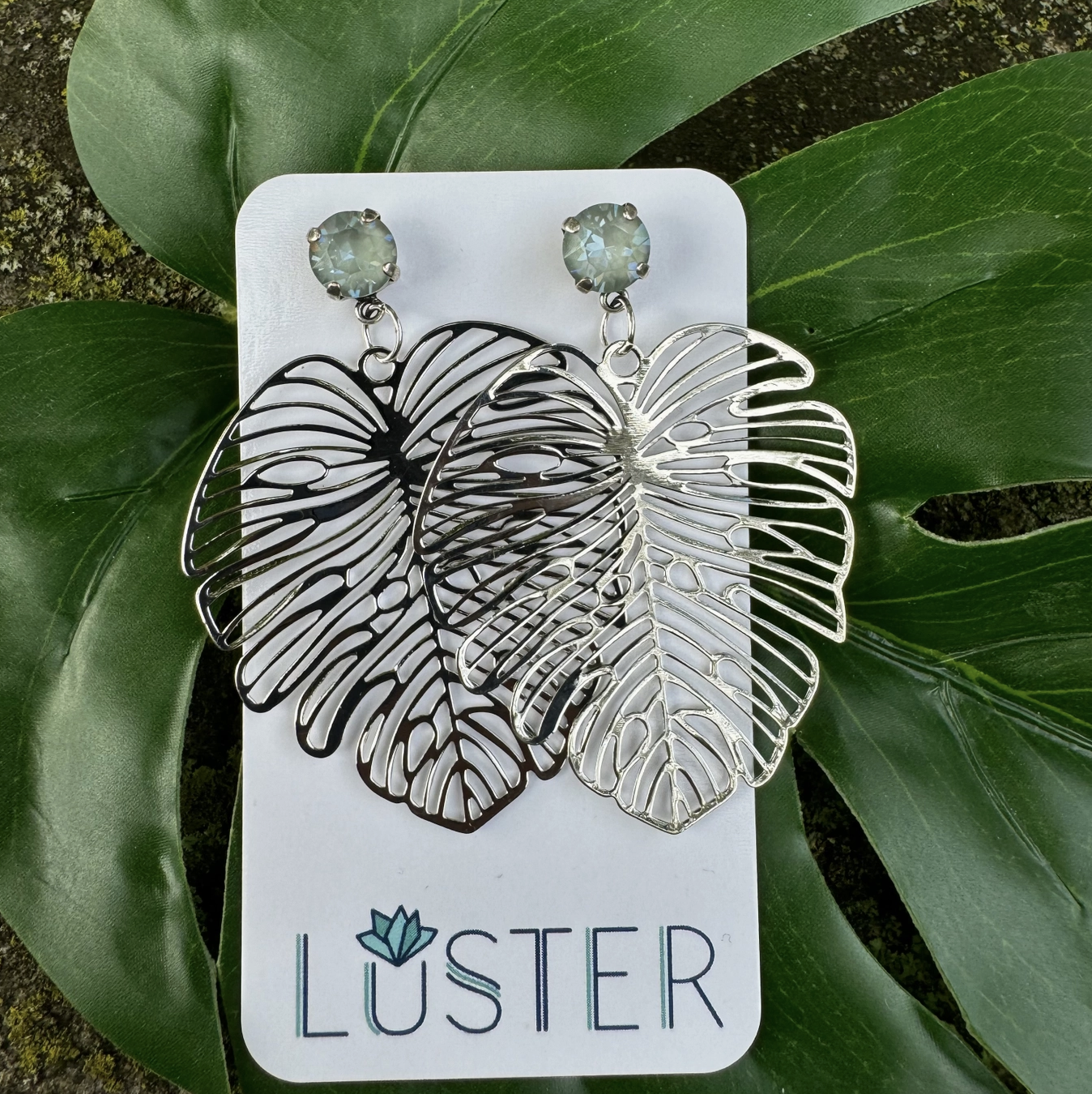 Monstera Leaf Lightweight Statement Earrings