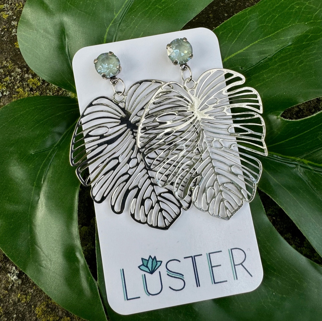Monstera Leaf Lightweight Statement Earrings