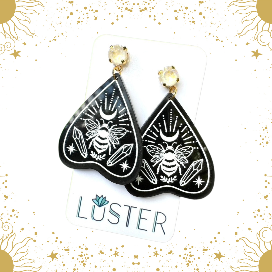 Basking Bee Planchette Earrings