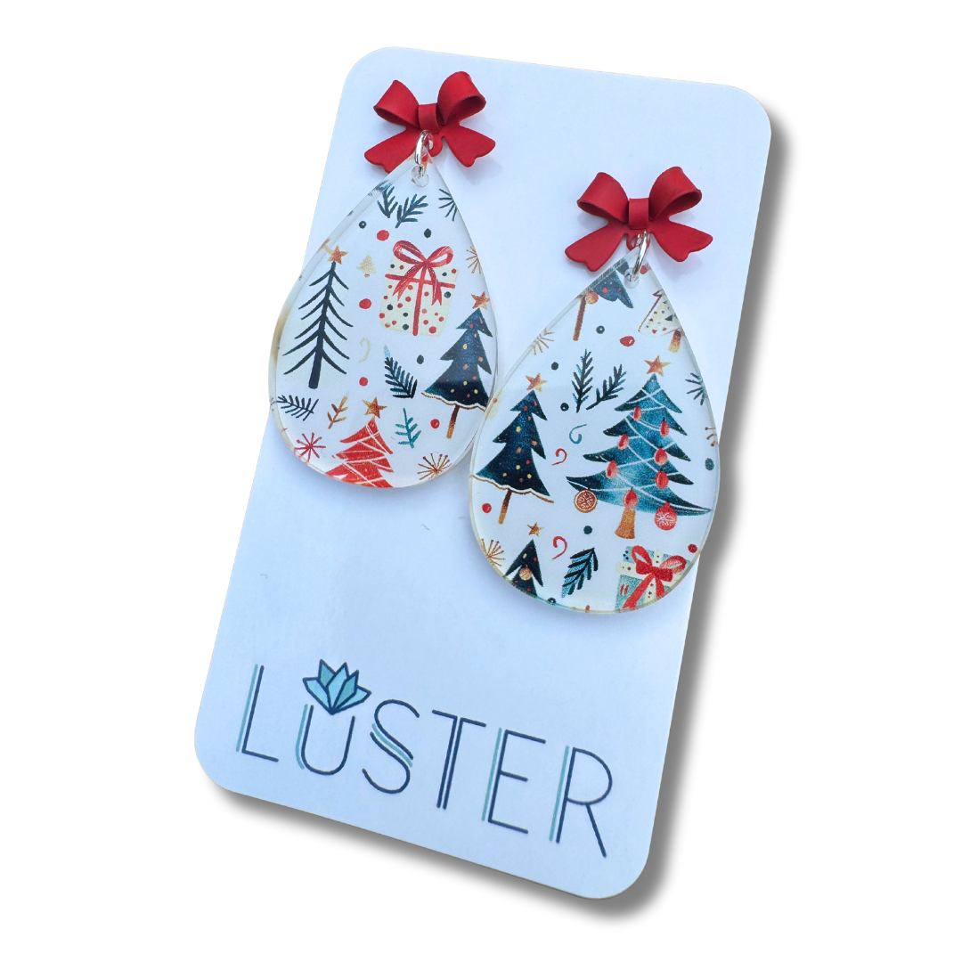 Holiday Gift Teardrop Earrings