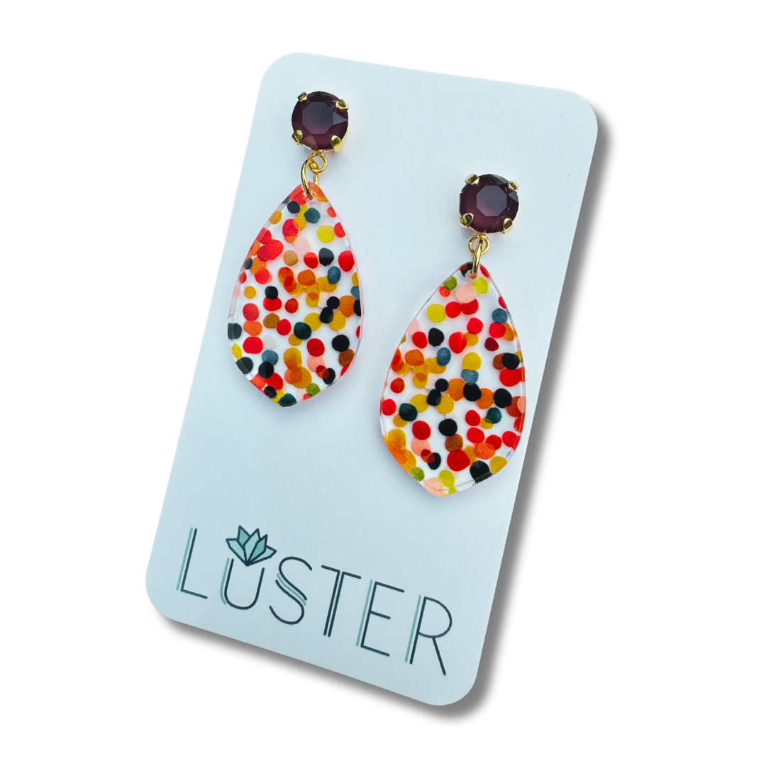 Fall Dot Teardrop Earrings