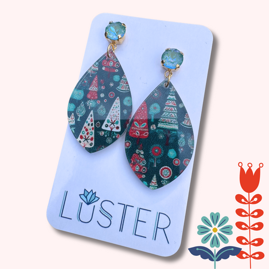 Mod Holiday Tree Earrings