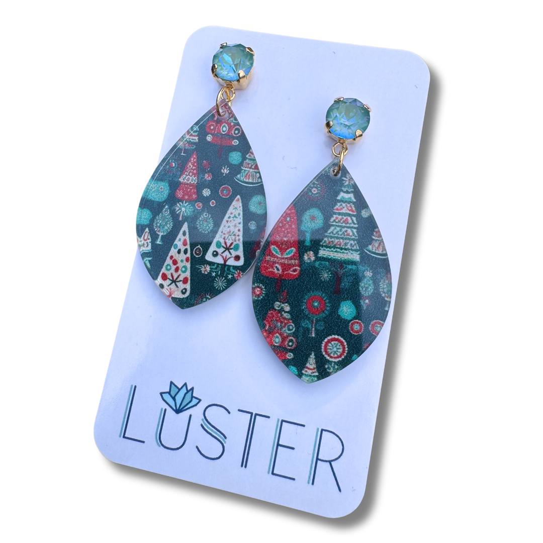 Mod Holiday Tree Earrings