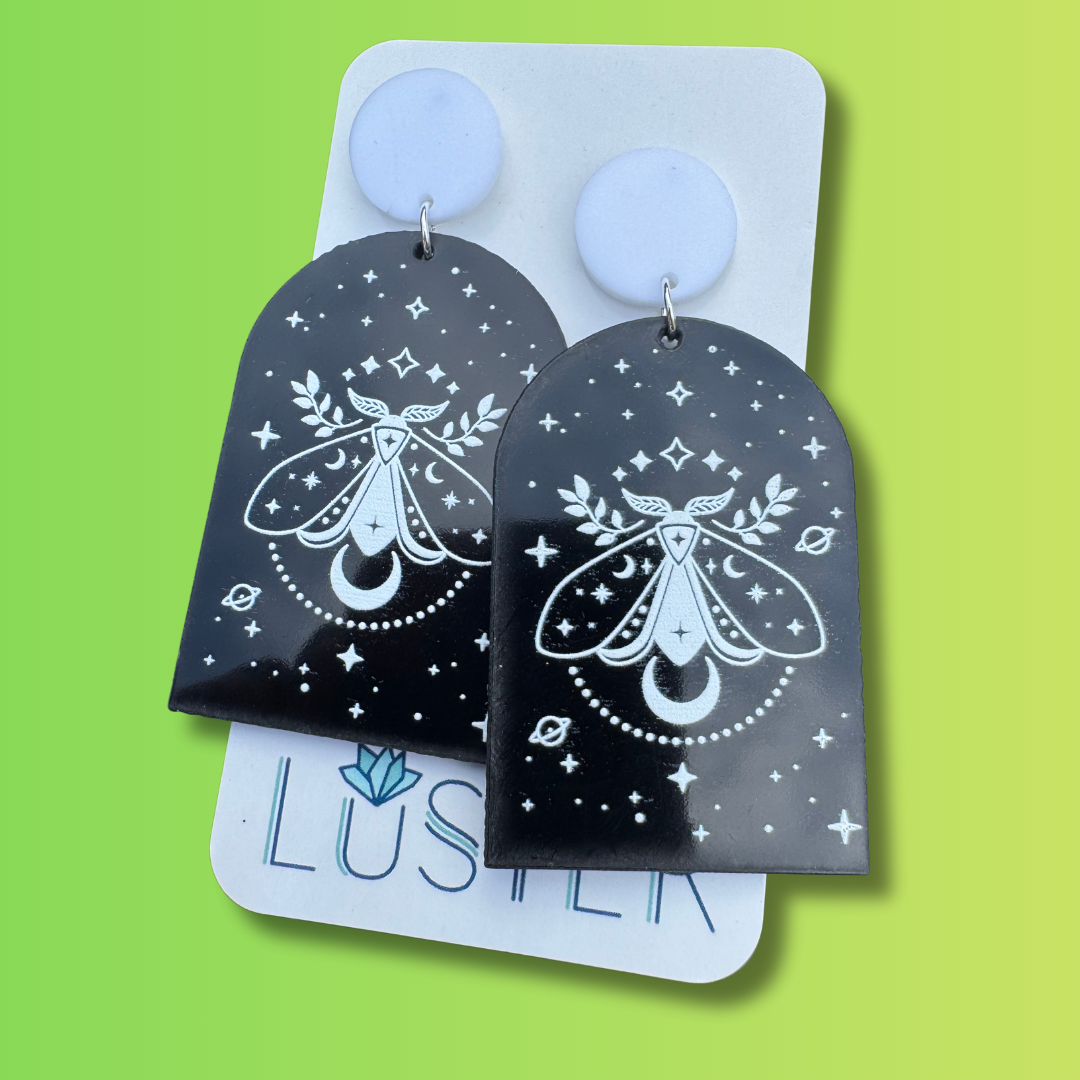 Celestial Moth Dome Earrings