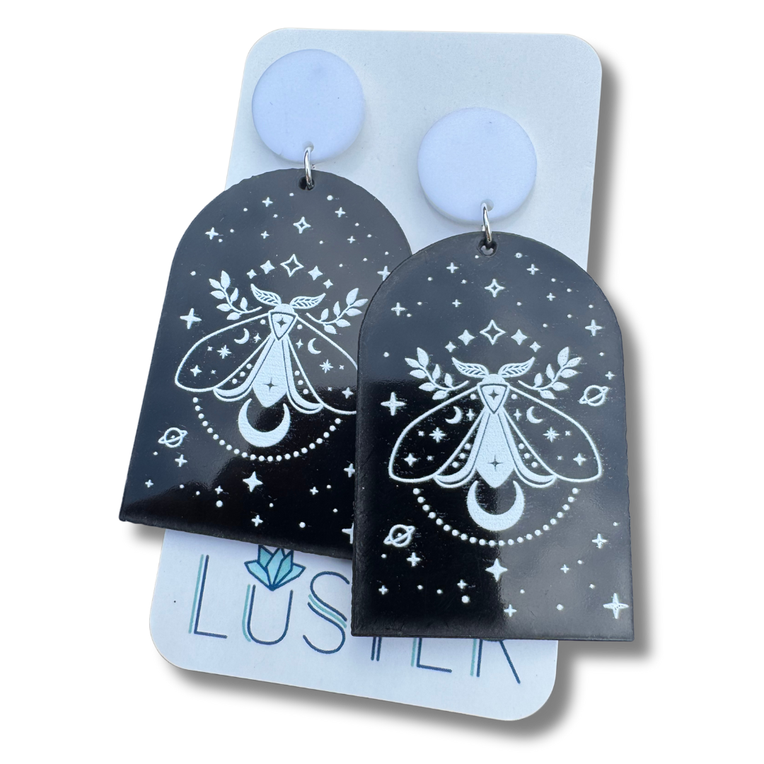 Celestial Moth Dome Earrings