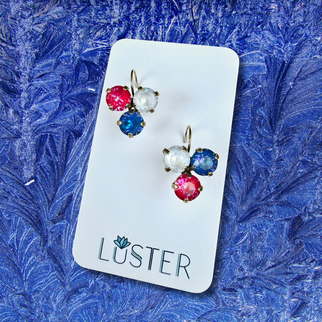 Crystal Trio Earrings