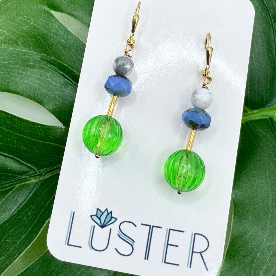 Stone + Glass Earrings