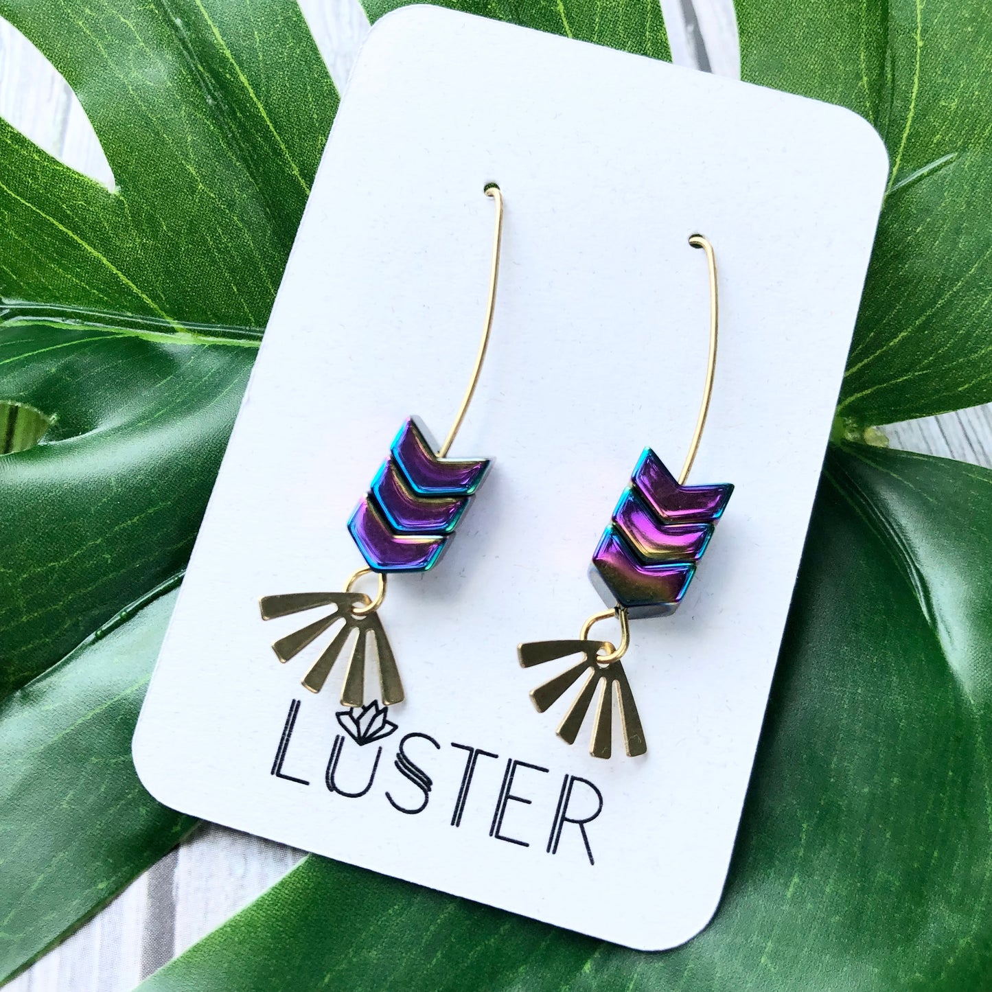 Metallic Chevron Lightweight Earrings
