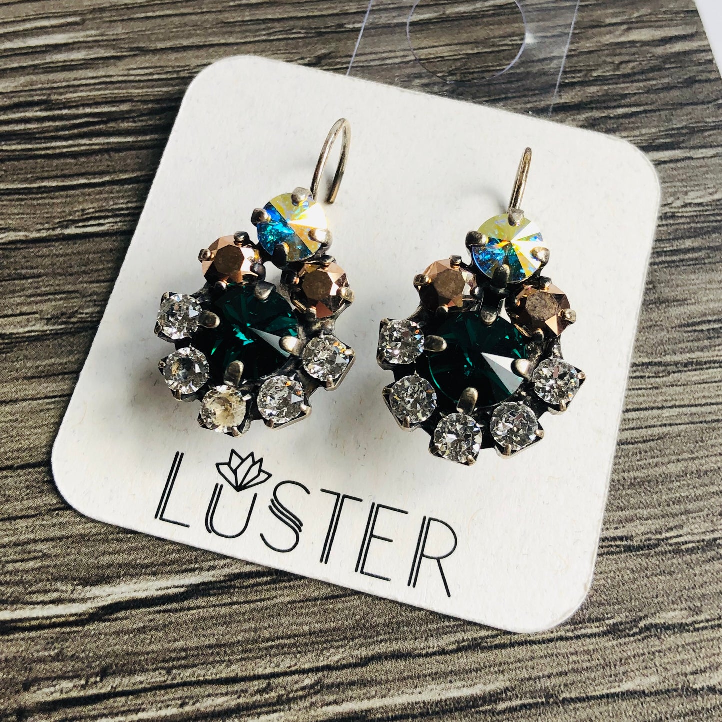 Emerald Fancy Cluster Earrings