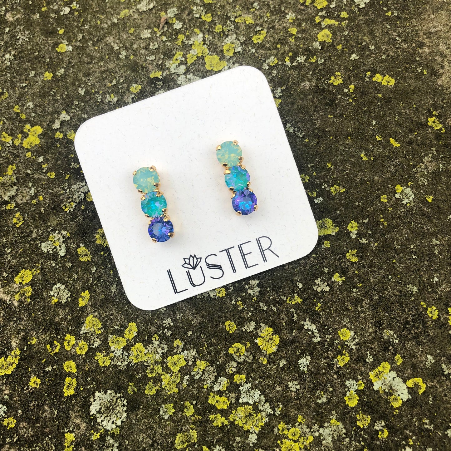 Trio Stick Crystal Earrings